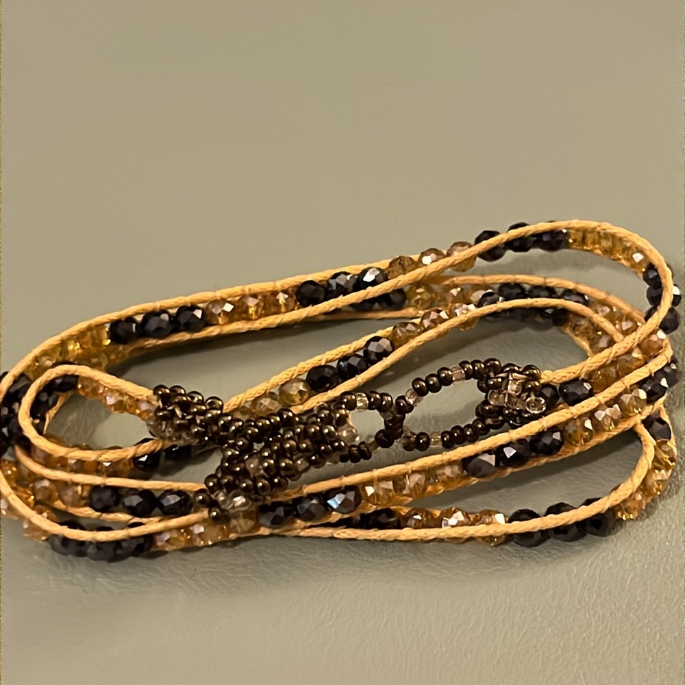 23 1/2” Fair Trade Beaded wrap bracelet /anklet or necklace. Hand Made